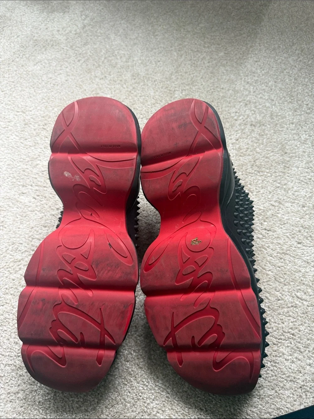 Black and Red Studded Slip-On Men’s Shoes